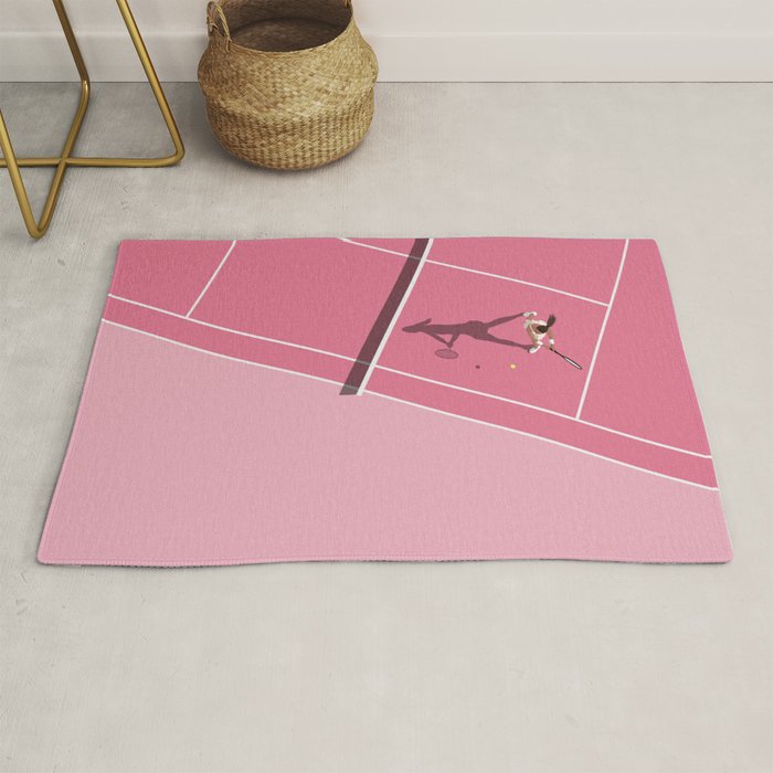 Pink Tennis Court  Rug Gallery Image 1