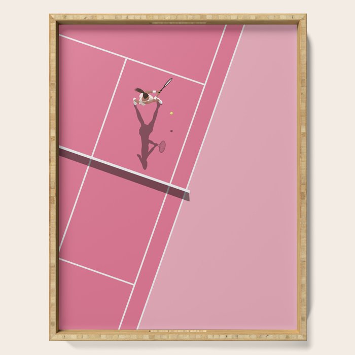 Pink Tennis Court  Serving Tray Gallery Image 1