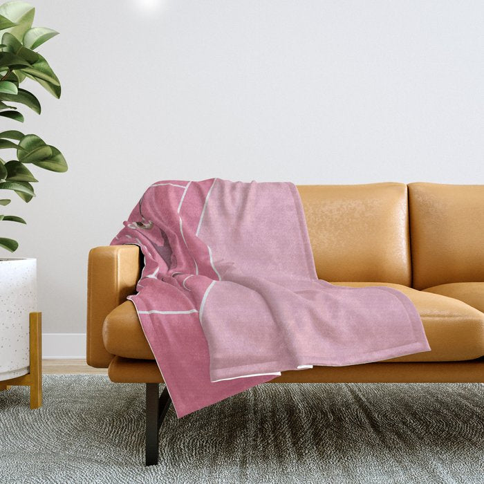 Pink Tennis Court  Throw Blanket Gallery Image 1
