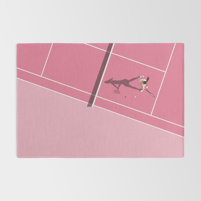Pink Tennis Court  Rug Gallery Image 2
