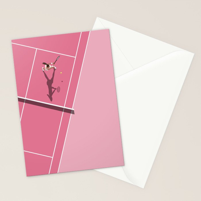 Pink Tennis Court  Stationery Card Gallery Image 2