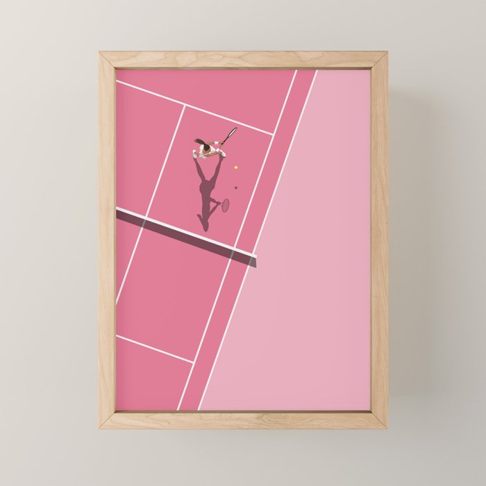 Pink Tennis Court  Mini Art Print Gallery Image 1