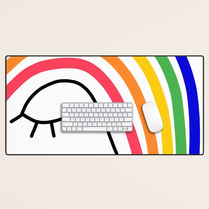 Rainbow Head Nº2 - Happy Pride colours Desk Mat Gallery Image 1