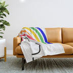 Rainbow Head Nº2 - Happy Pride colours Throw Blanket Gallery Image 1