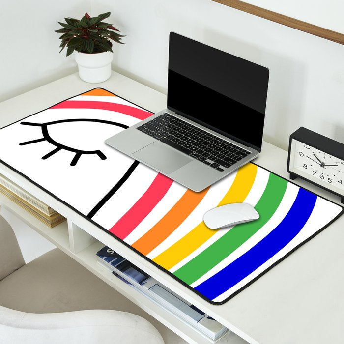 Rainbow Head Nº2 - Happy Pride colours Desk Mat Gallery Image 2