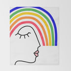 Rainbow Head Nº2 - Happy Pride colours Throw Blanket Gallery Image 2