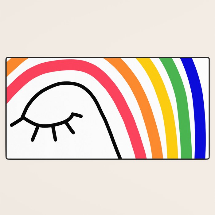 Rainbow Head Nº2 - Happy Pride colours Desk Mat Gallery Image 3