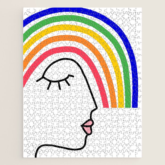 Rainbow Head Nº2 - Happy Pride colours Jigsaw Puzzle Gallery Image 1