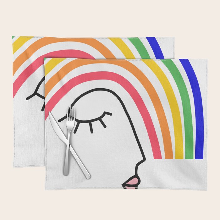 Rainbow Head Nº2 - Happy Pride colours Placemat Gallery Image 1