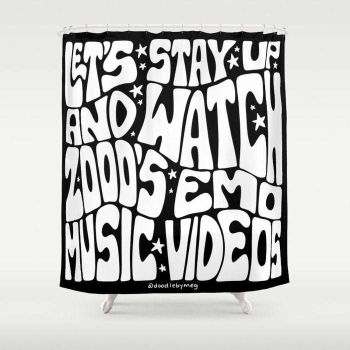 2000's Emo Music Video Shower Curtain Gallery Image 1