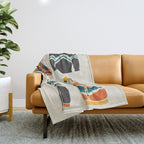 Vintage Skiwear Throw Blanket Gallery Image 1