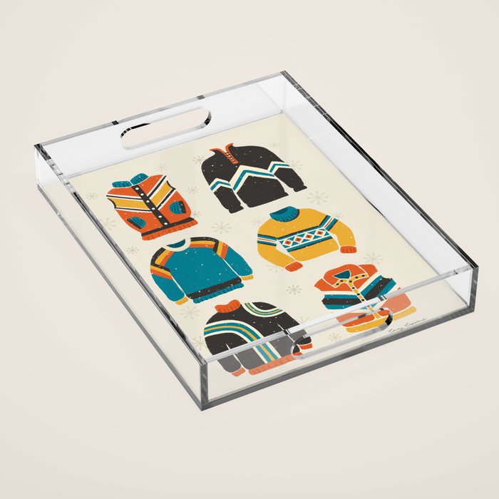 Vintage Skiwear Acrylic Tray Gallery Image 1