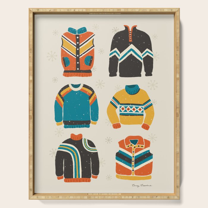 Vintage Skiwear Serving Tray Gallery Image 1