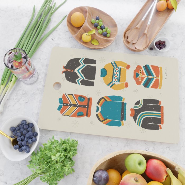 Vintage Skiwear Cutting Board Gallery Image 2