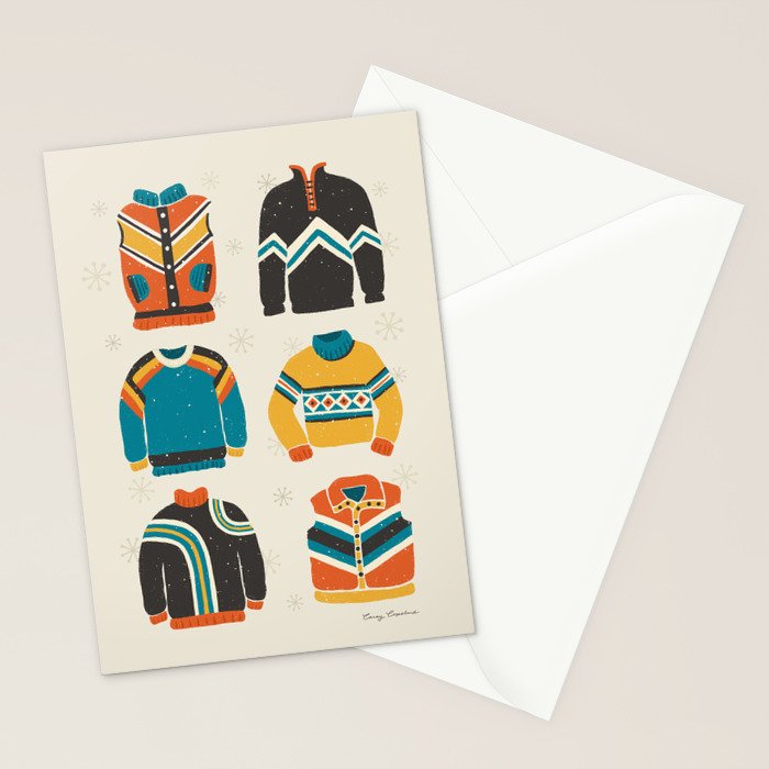 Vintage Skiwear Stationery Card Gallery Image 2