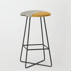 Mid Century Modern Minimalist Rothko Inspired Color Field With Lines Geometric Style Stool Gallery Image 1
