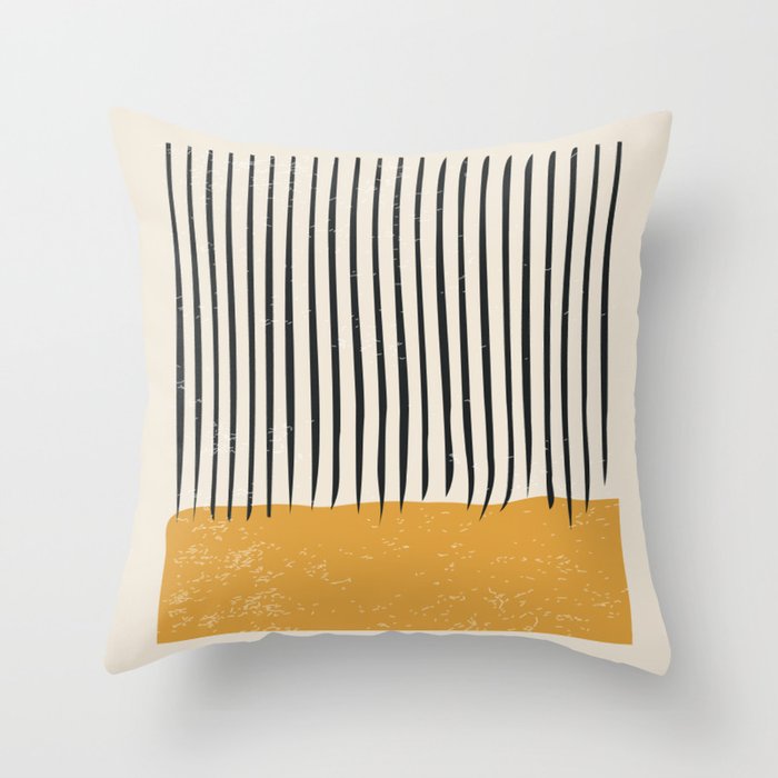 Mid Century Modern Minimalist Rothko Inspired Color Field With Lines Geometric Style Throw Pillow Gallery Image 1