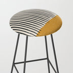 Mid Century Modern Minimalist Rothko Inspired Color Field With Lines Geometric Style Stool Gallery Image 2