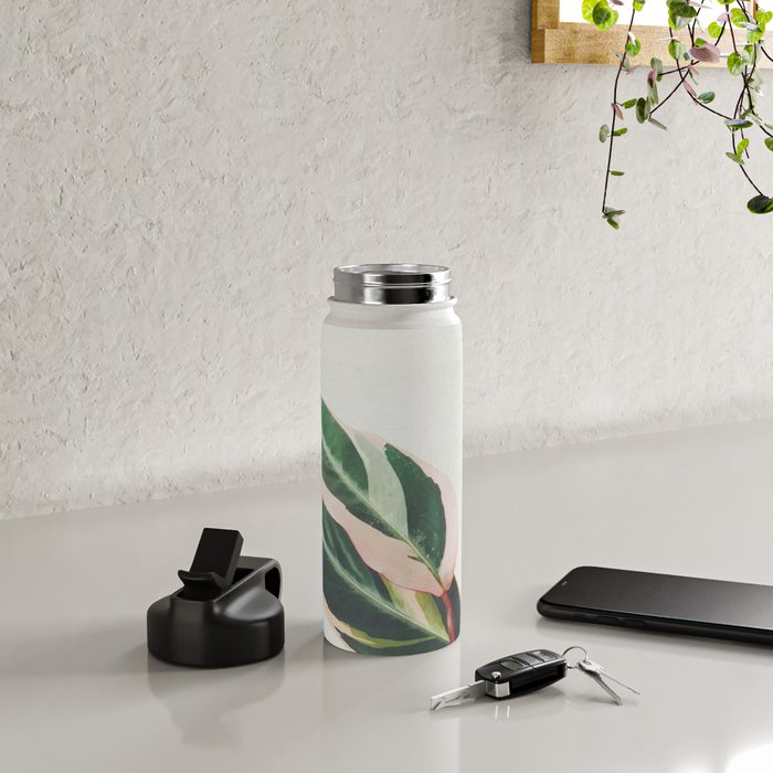 Pink Leaves III Water Bottle Gallery Image 5