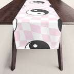 Yin yang checkered pattern Table Runner Gallery Image 1