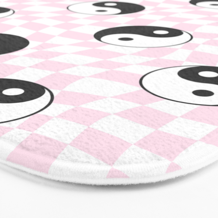 Yin yang checkered pattern Bath Mat Gallery Image 3
