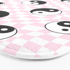 Yin yang checkered pattern Bath Mat Gallery Image 3