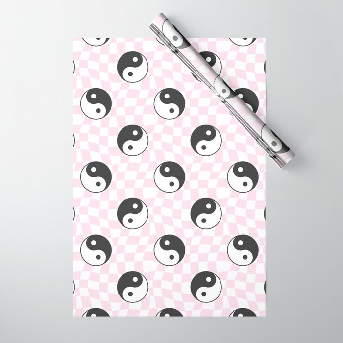 Yin yang checkered pattern Wrapping Paper Gallery Image 1