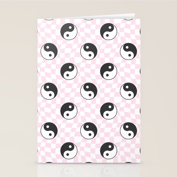 Yin yang checkered pattern Stationery Card Gallery Image 1