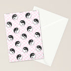 Yin yang checkered pattern Stationery Card Gallery Image 2
