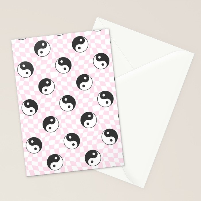 Yin yang checkered pattern Stationery Card Gallery Image 2
