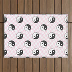 Yin yang checkered pattern Outdoor Rug Gallery Image 1
