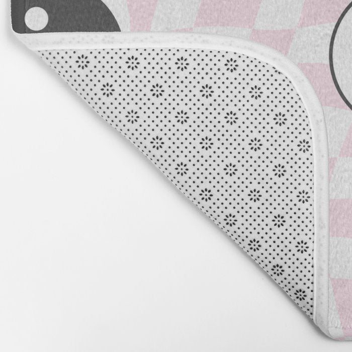 Yin yang checkered pattern Bath Mat Gallery Image 2