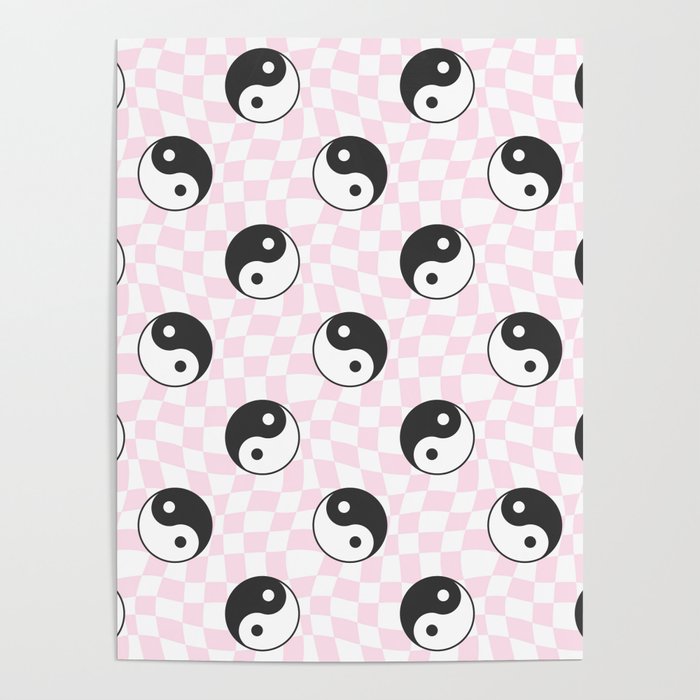 Yin yang checkered pattern Poster Gallery Image 4