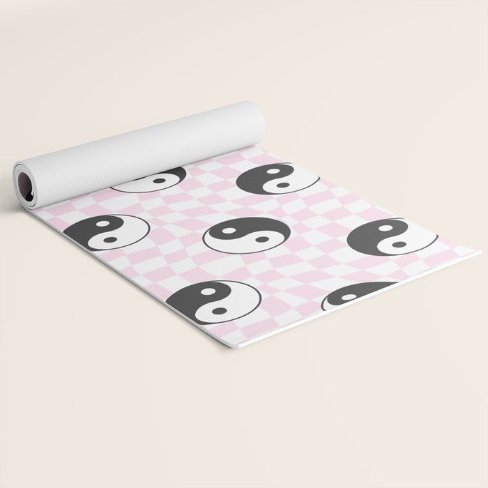 Yin yang checkered pattern Yoga Mat Gallery Image 2