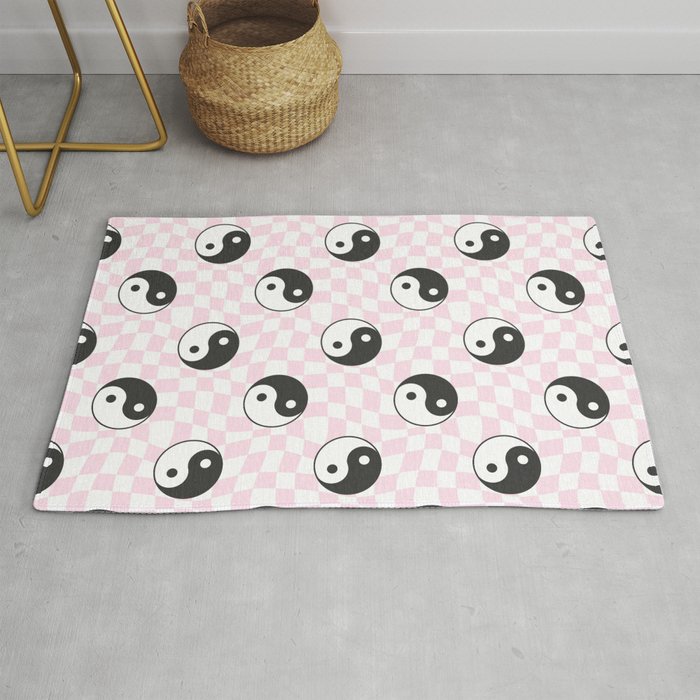 Yin yang checkered pattern Rug Gallery Image 1