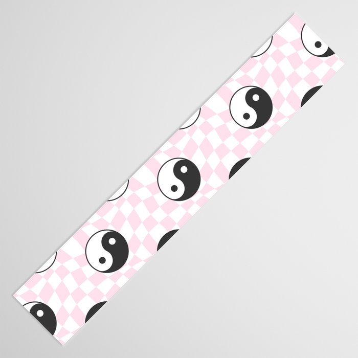 Yin yang checkered pattern Table Runner Gallery Image 3