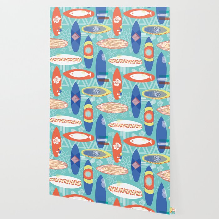 Vintage Surfboards Pattern Wallpaper Gallery Image 2