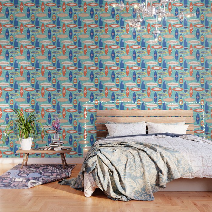 Vintage Surfboards Pattern Wallpaper Gallery Image 3