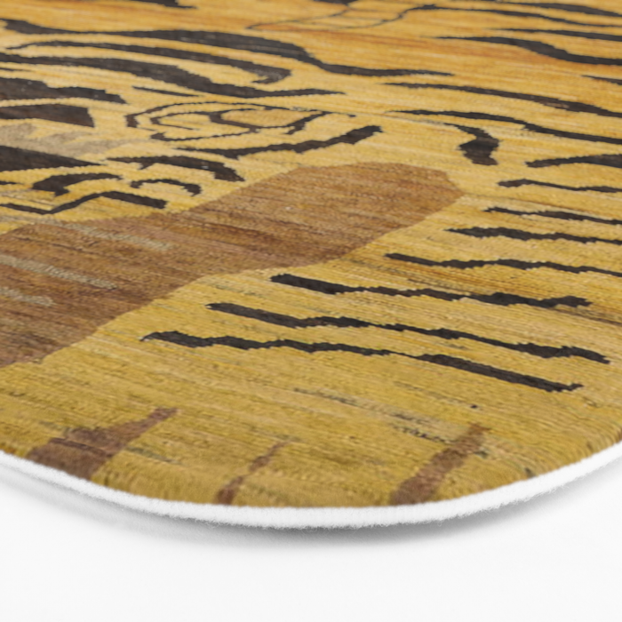 Tiger Rug I 19th Century Authentic Colorful Wild Animal Zoo Vintage Patterns Bath Mat Gallery Image 3