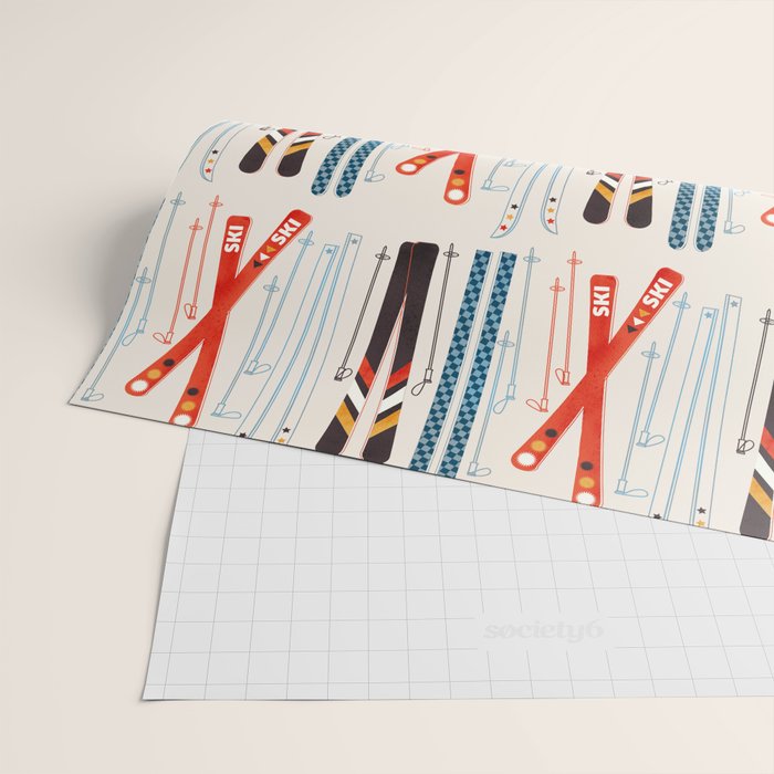 Retro Ski Illustration Wrapping Paper Gallery Image 2