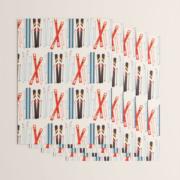 Retro Ski Illustration Wrapping Paper Gallery Image 3