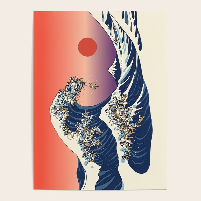 The Great Wave of Pug Poster Gallery Image 4