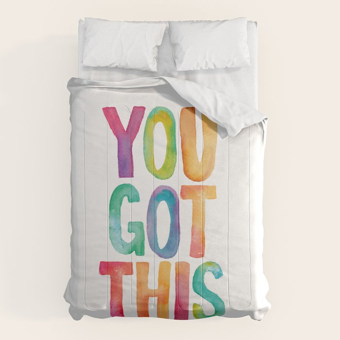 You Got This Rainbow Watercolor Comforter Gallery Image 6