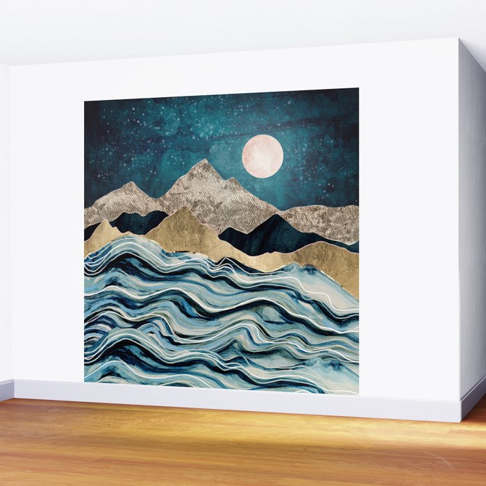 Indigo Sea Wall Mural Gallery Image 2