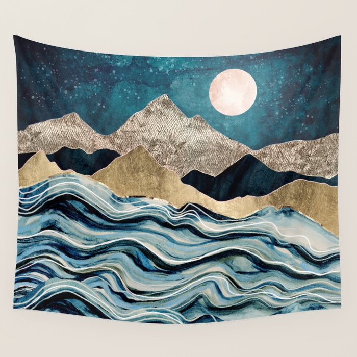 Indigo Sea Wall Tapestry Gallery Image 4