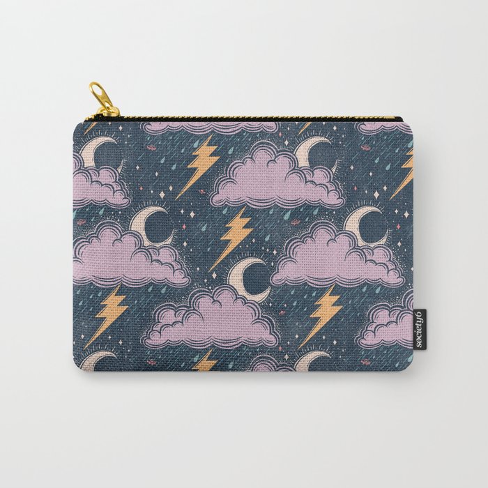 Stormy Night - midnight and lavender  Carry All Pouch Gallery Image 1