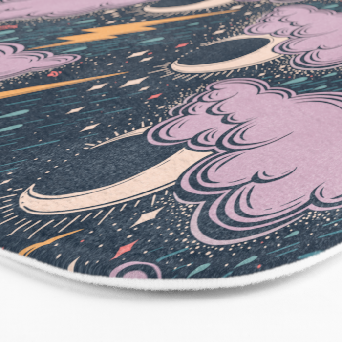 Stormy Night - midnight and lavender  Bath Mat Gallery Image 3