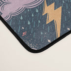 Stormy Night - midnight and lavender  Desk Mat Gallery Image 4
