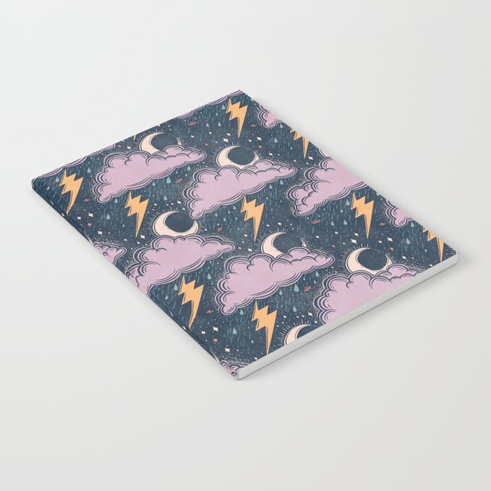 Stormy Night - midnight and lavender  Notebook Gallery Image 1
