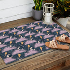 Stormy Night - midnight and lavender  Outdoor Rug Gallery Image 2